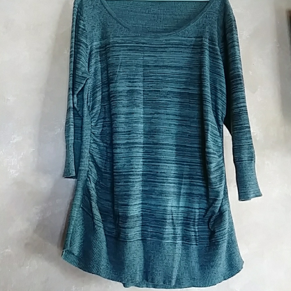 Maurices teal with black pin stripes sweater.
